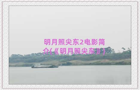 明月照尖东2电影简介(《明月照尖东》)